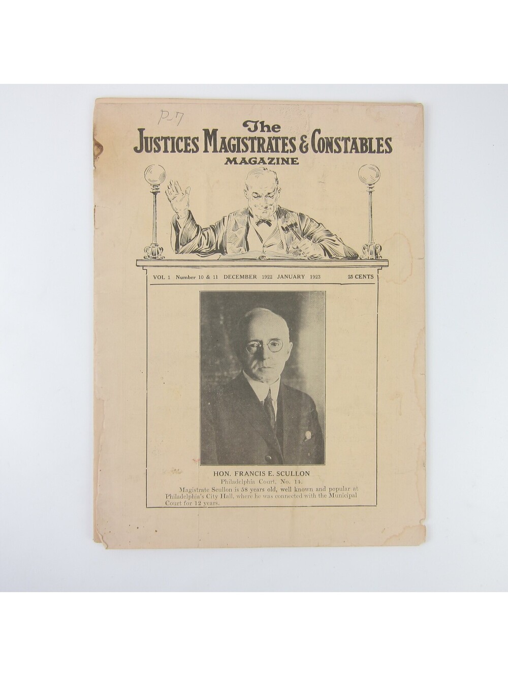 Justices Magistrates & Constables Magazine Ohio Dec 1922 / Jan 1923 Antique RARE